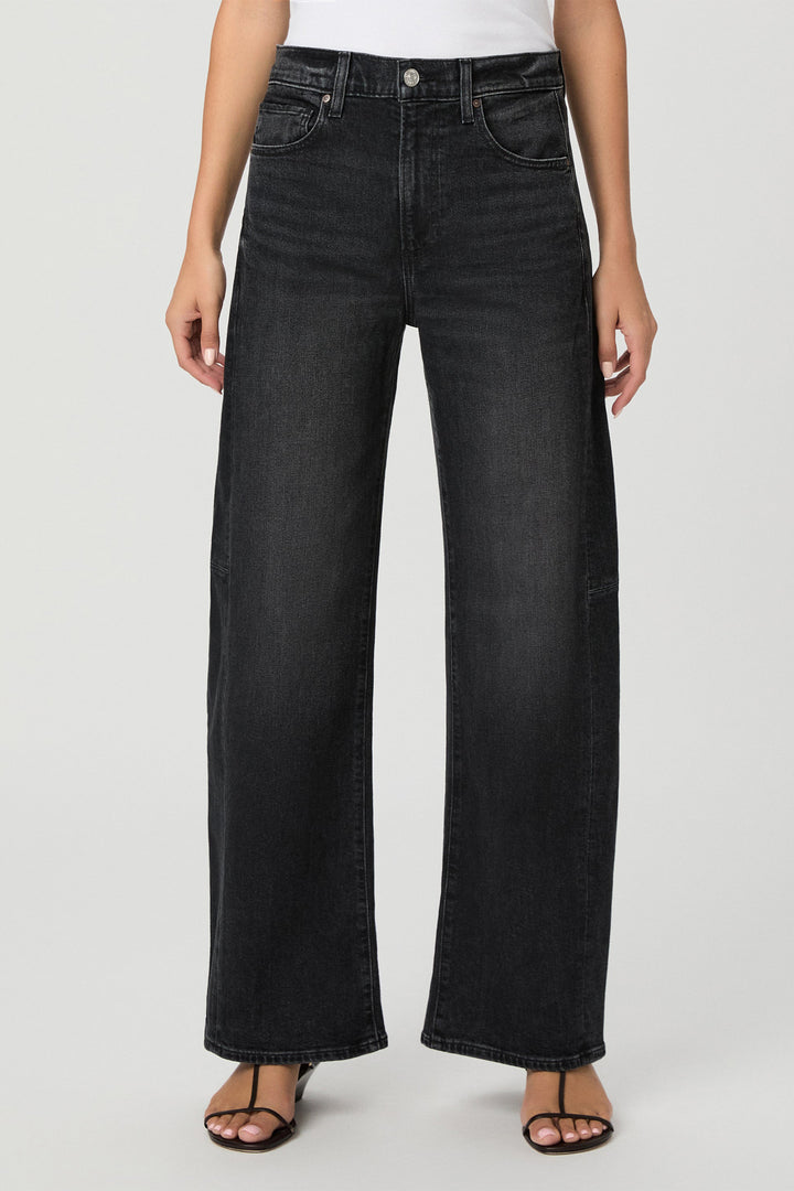 Paige 1N12B80-D174 Arellia Oscura Black Wide Leg Jeans, front view