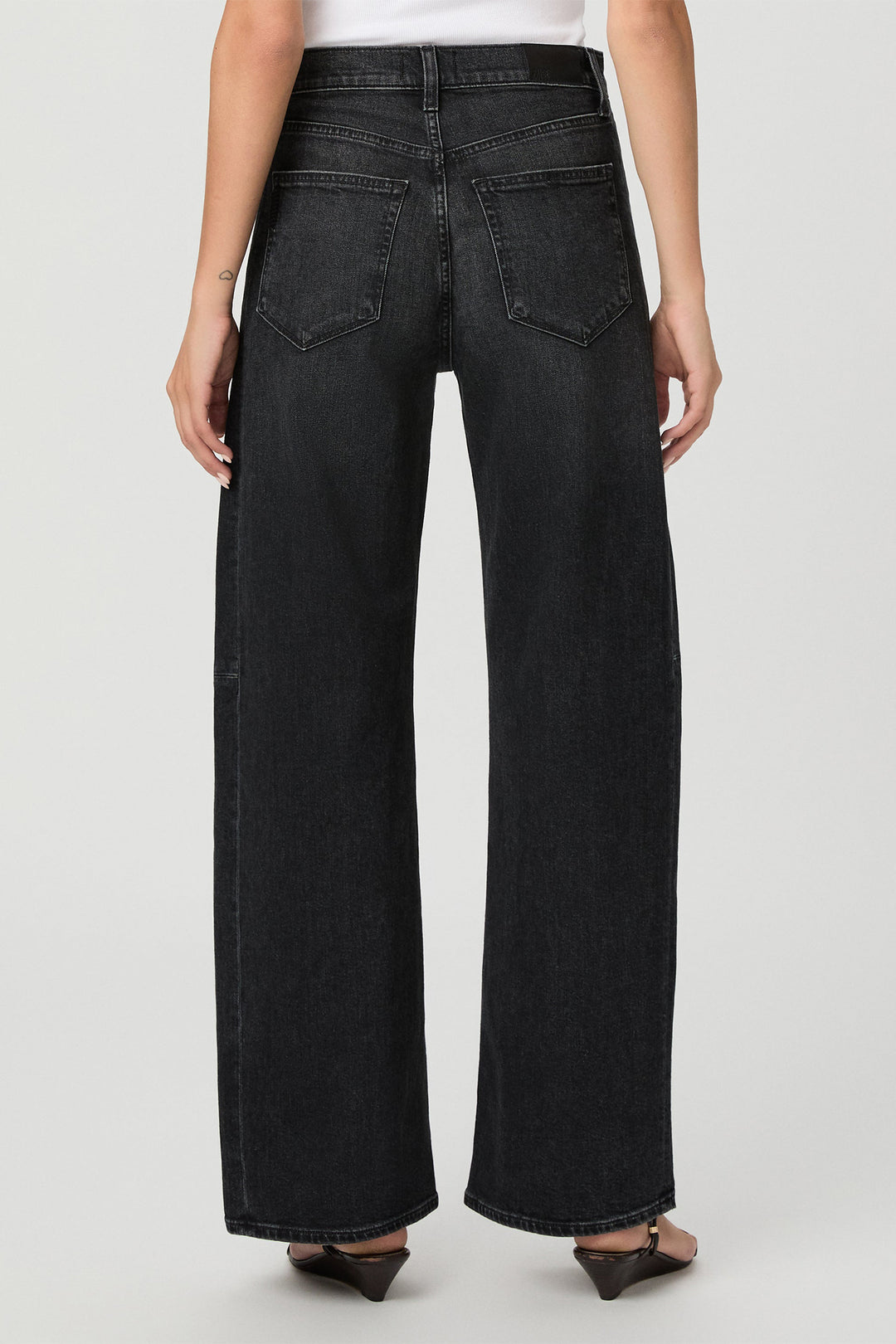 Paige 1N12B80-D174 Arellia Oscura Black Wide Leg Jeans, back view