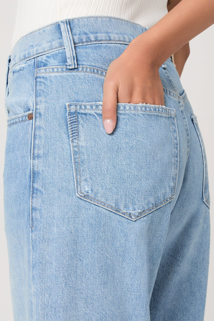 Paige Arellia 1J75028-D043 Ankle High Rise Barrel Leg Jeans