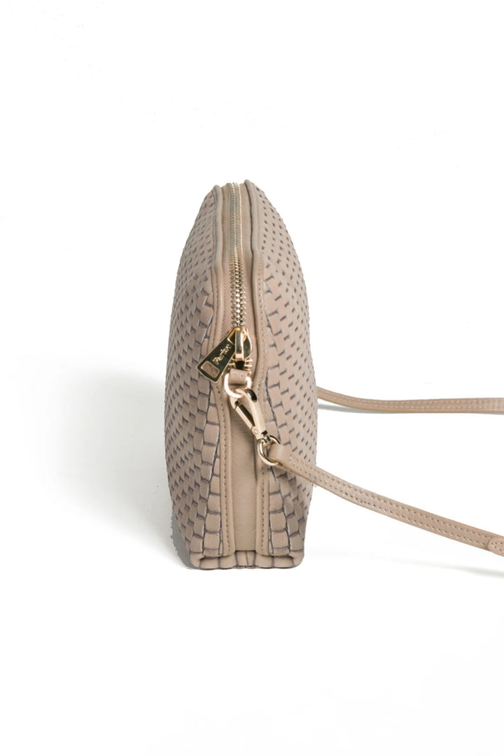 Parise 1789 Acacia Beige Woven Leather Regular Crossbody Bag