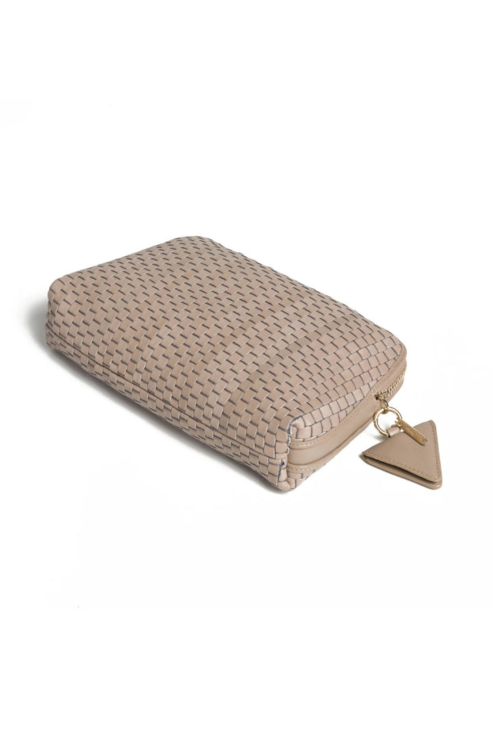 Parise 1789 Acacia Beige Woven Leather Regular Crossbody Bag