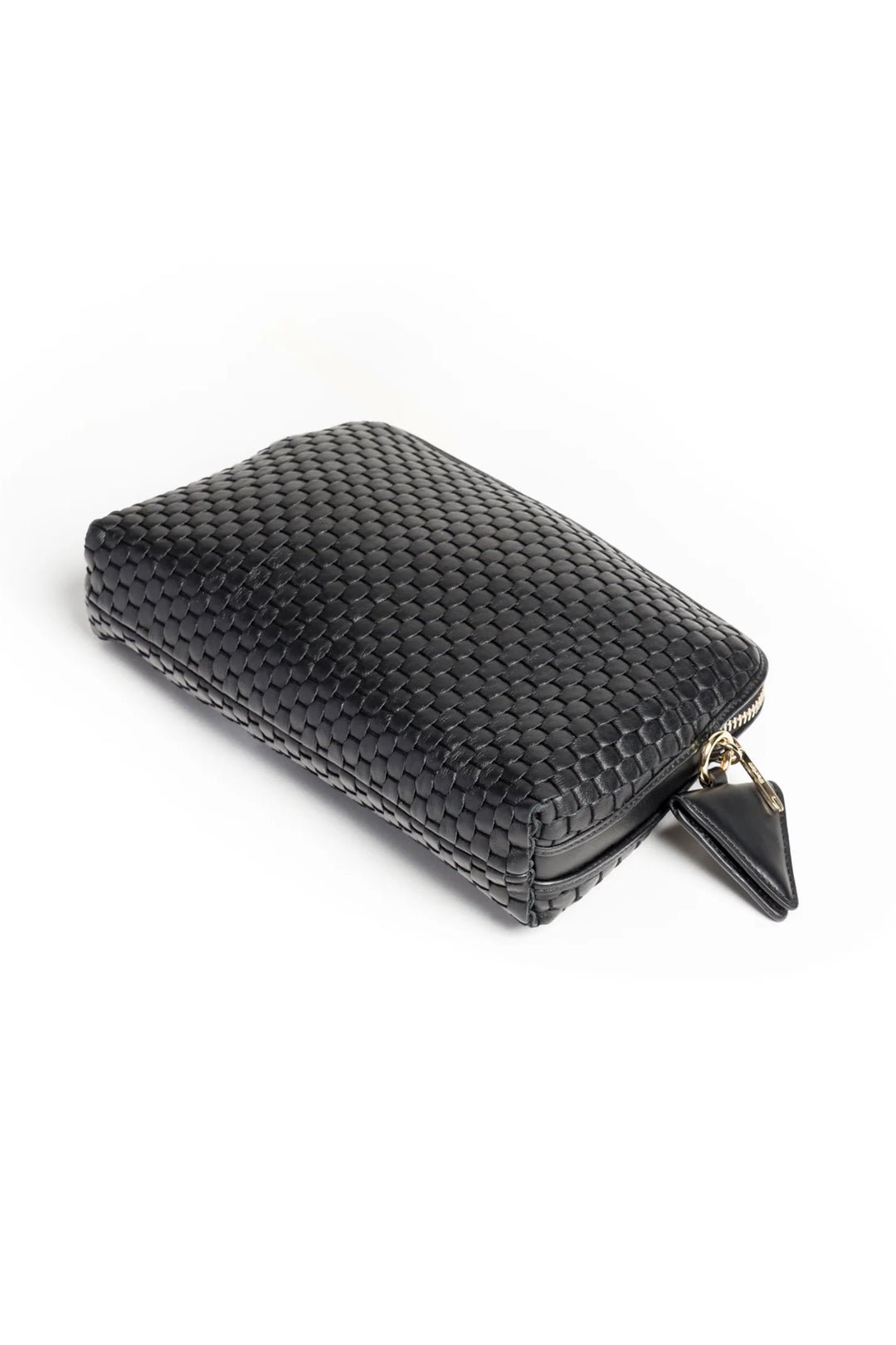 Parise 1789 Black Woven Leather Regular Crossbody Bag