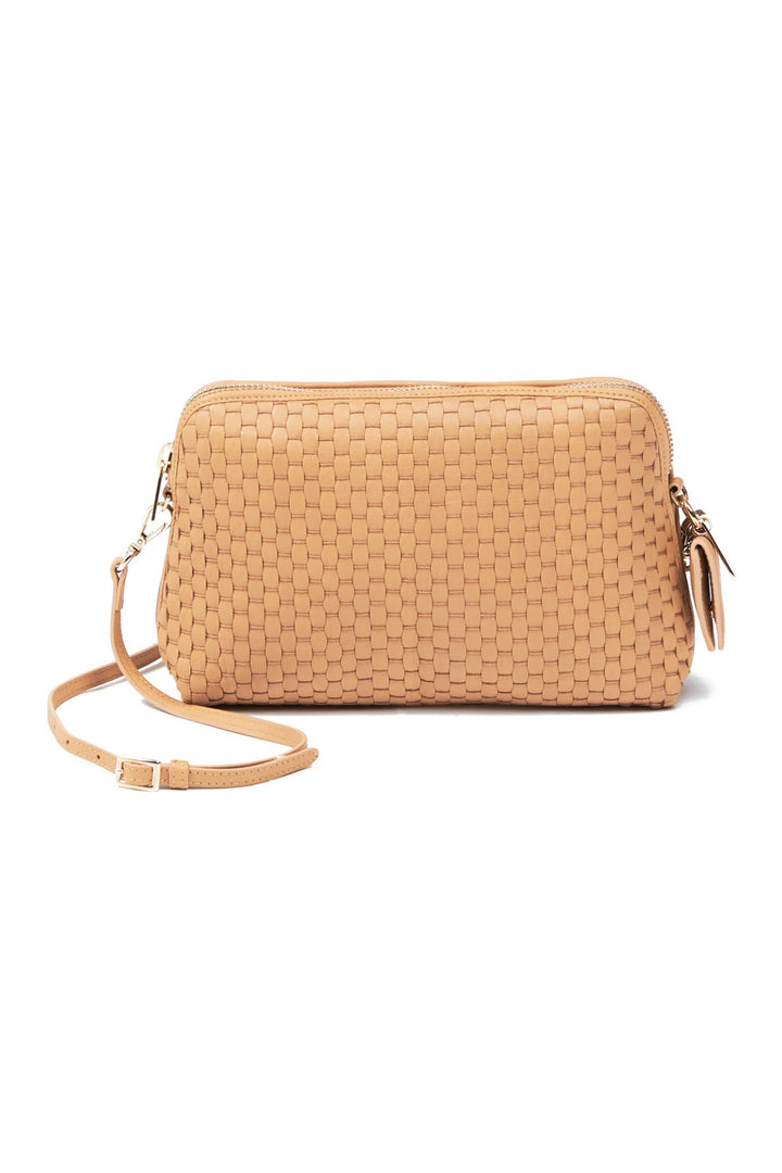 Parise 1789 Camel Woven Leather Regular Crossbody Bag