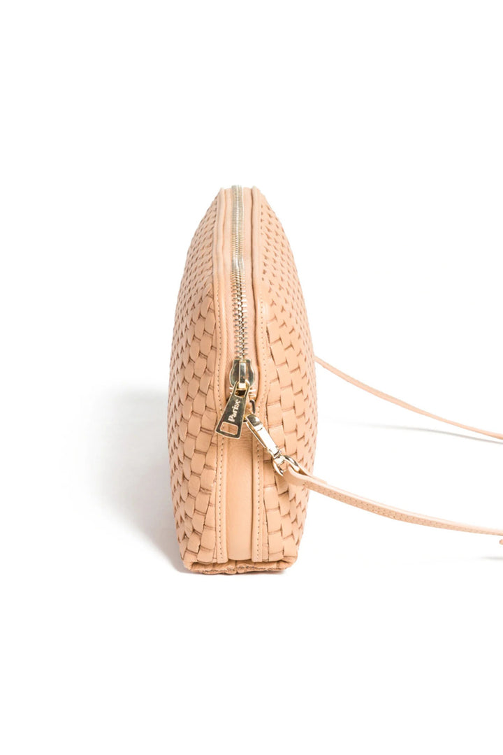 Parise 1789 Camel Woven Leather Regular Crossbody Bag