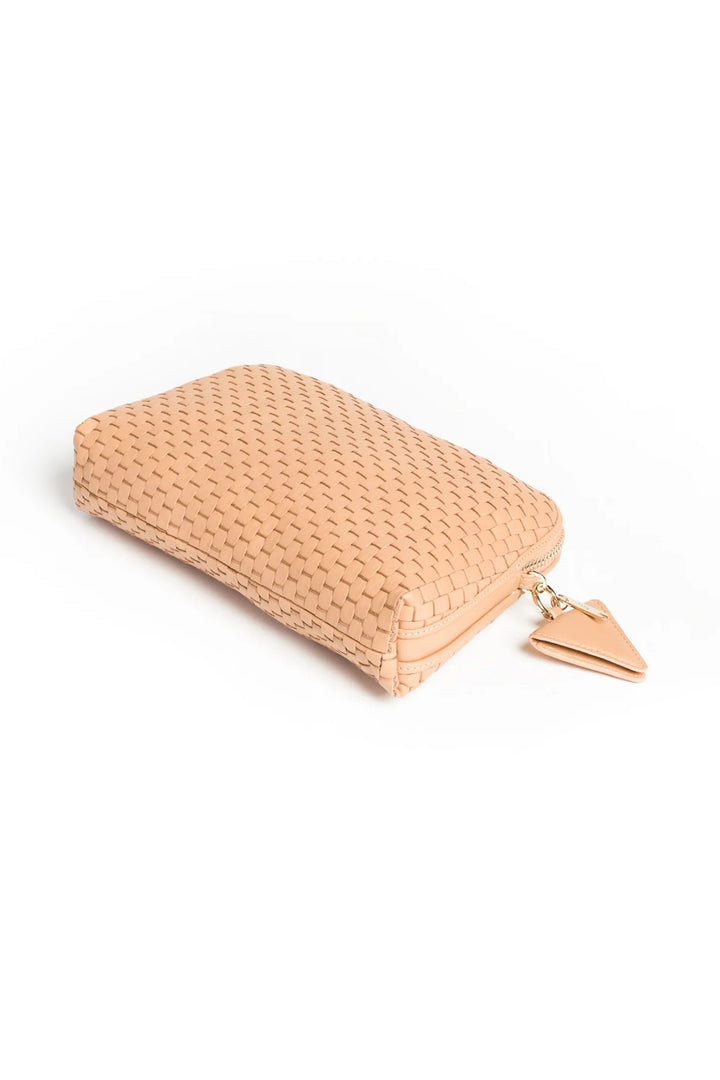 Parise 1789 Camel Woven Leather Regular Crossbody Bag