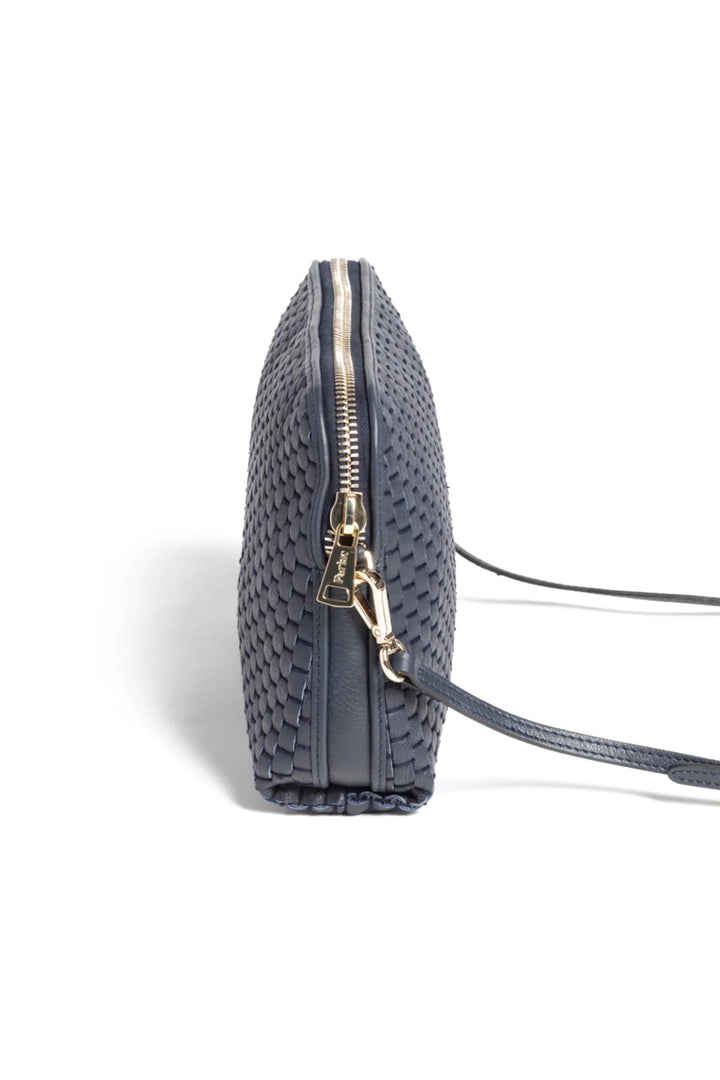 Parise 1789 Navy Woven Leather Regular Crossbody Bag