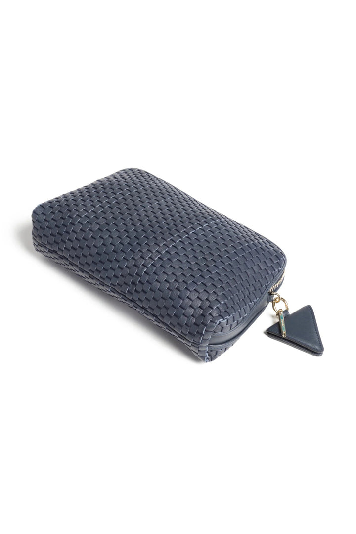 Parise 1789 Navy Woven Leather Regular Crossbody Bag