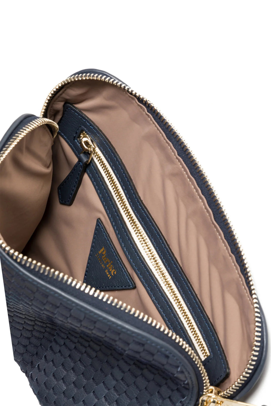 Parise 1789 Navy Woven Leather Regular Crossbody Bag
