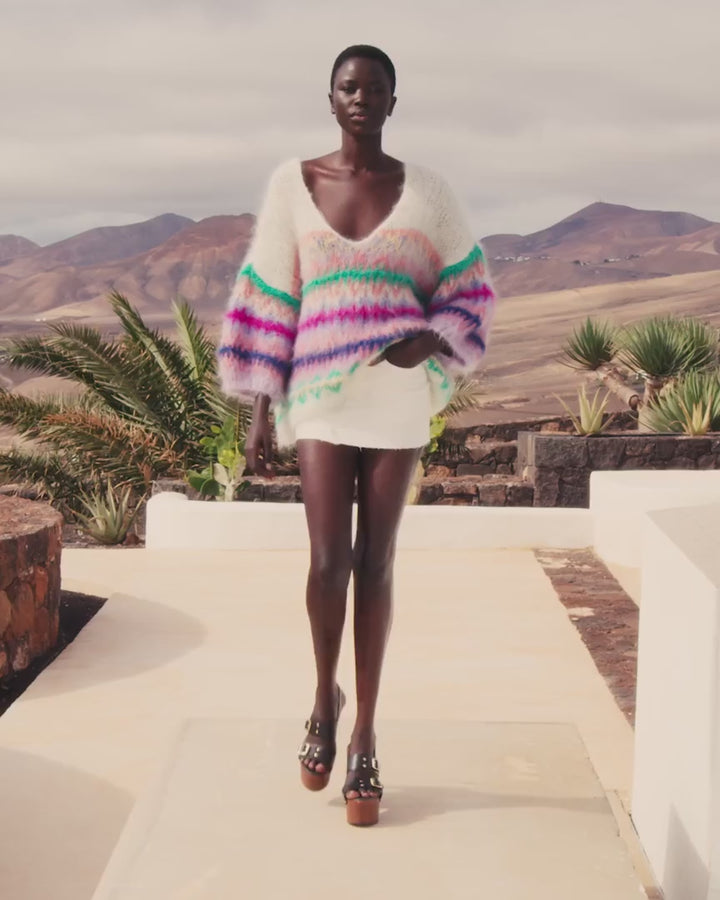 Mes Demoiselles Flori Multicolour V Neck Jumper