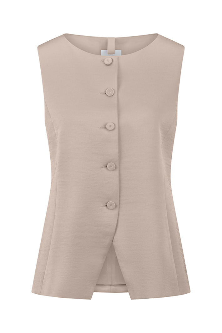 Riani 585520-4469 Panama Beige Satin Waistcoat