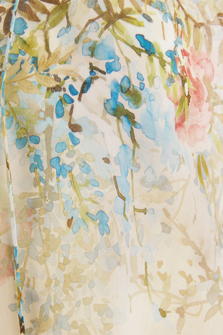 Riani 645800 4577 184 Cream Floral Print Ruffle Neck Blouse