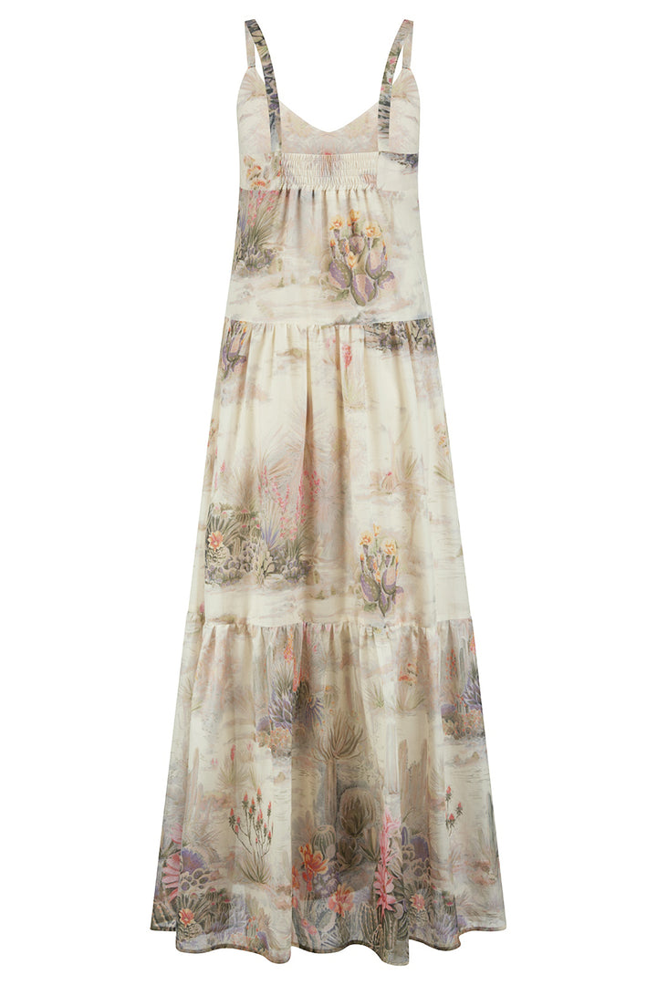 Riani 646820 4568 860 Straw Beige Desert Print Sleeveless Dress