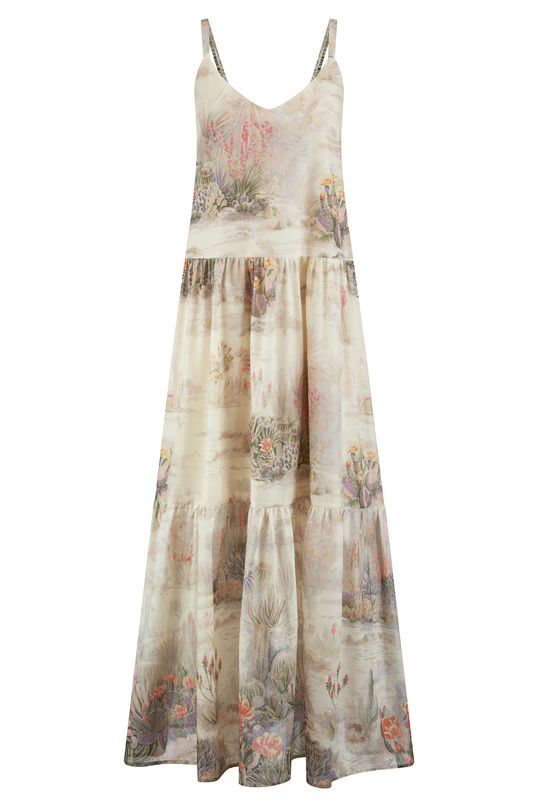 Riani 646820 4568 860 Straw Beige Desert Print Sleeveless Dress