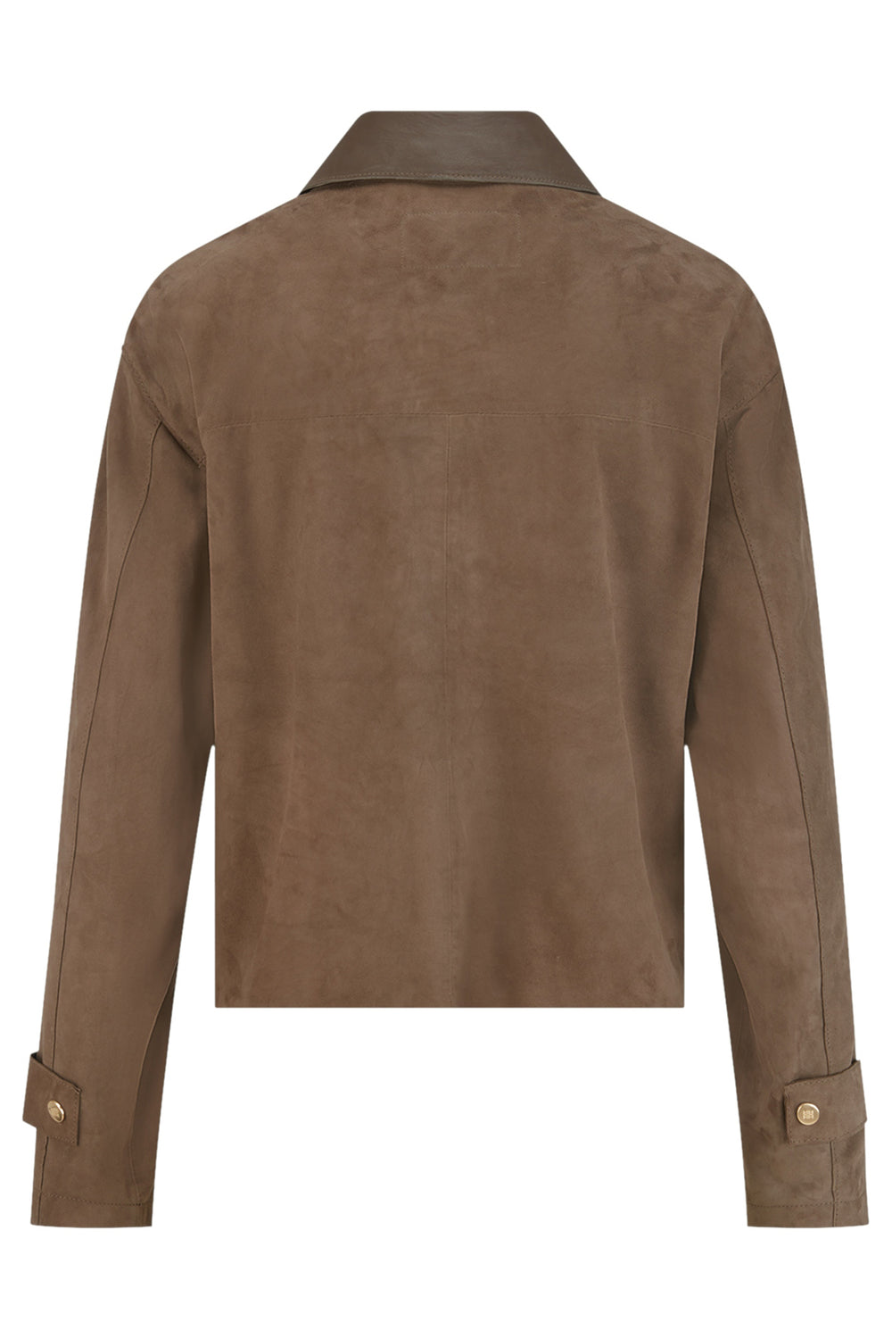 Riani 675020 pecan brown suede leather shirt jacket at Lonah Boutique