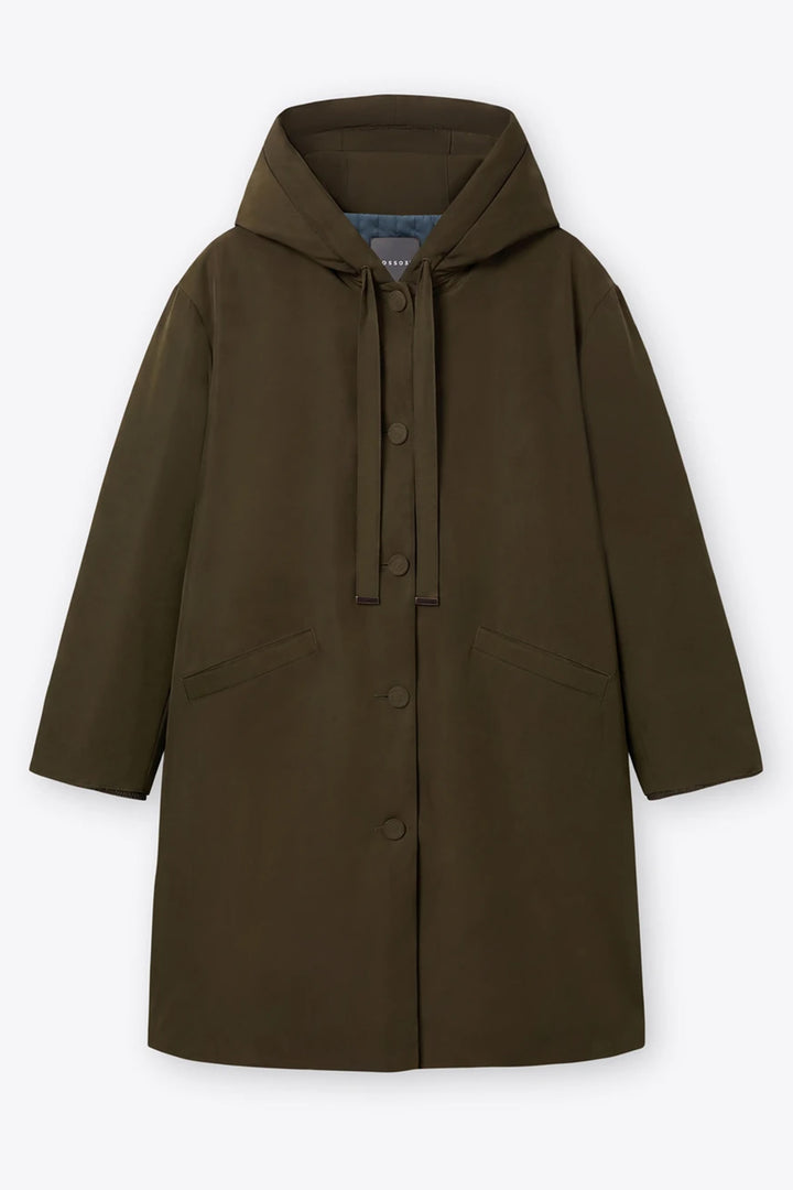 Rosso35 S7635A 147 Green Hooded Coat, packshot