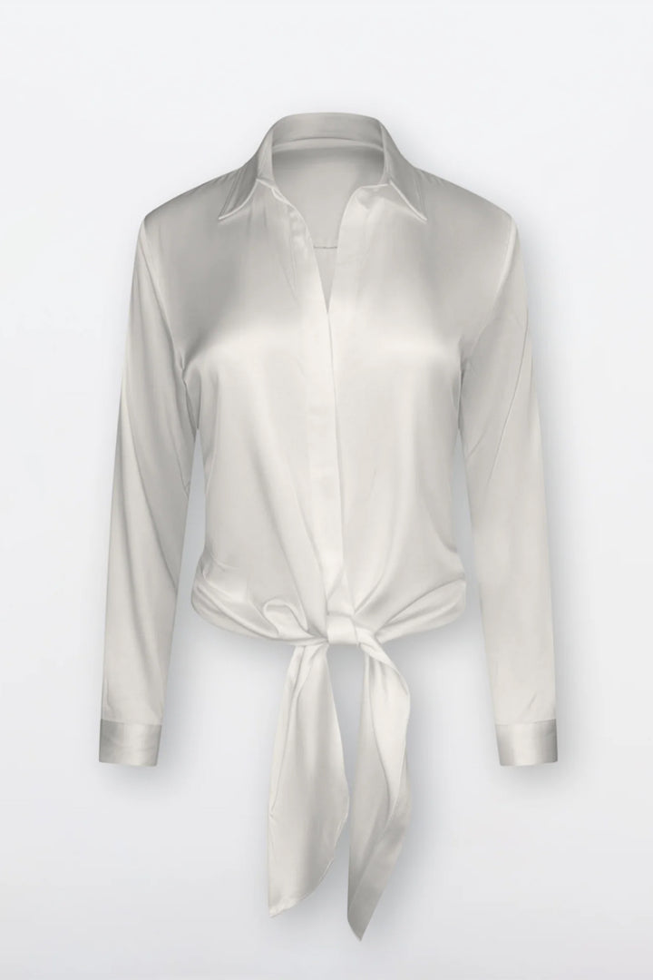 Silk95Five 220158 Nouvelle White Stretch Silk Thai Top N02