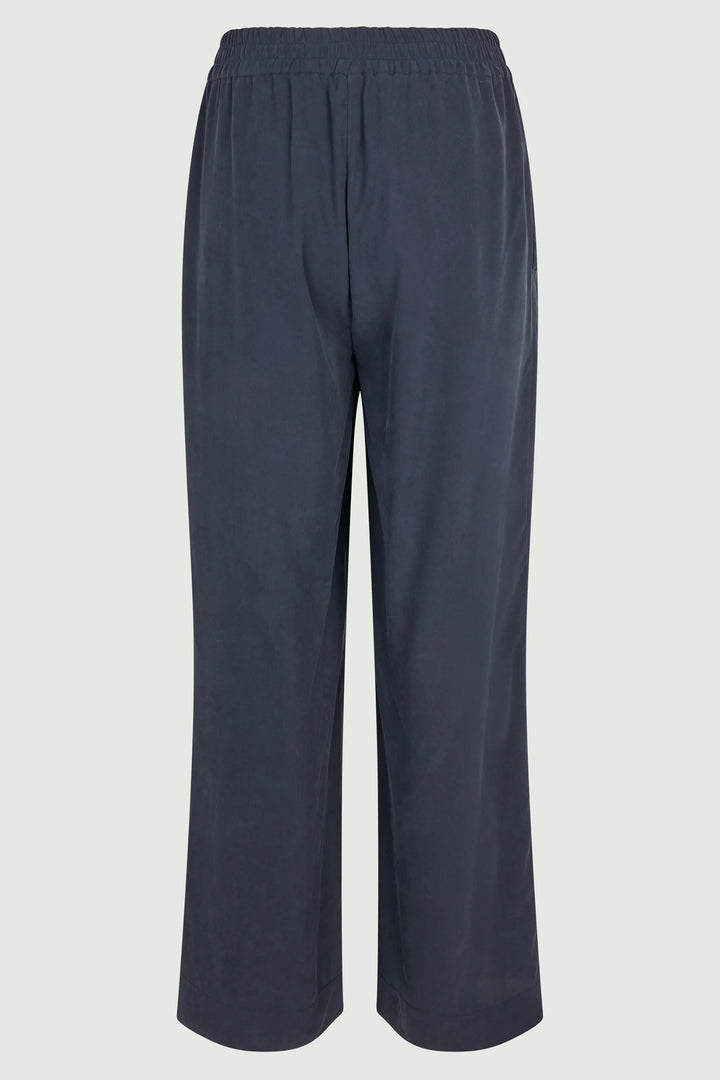 Six Ames Lottie 72249 Night Sky Navy Silk Striaght Trousers C7090