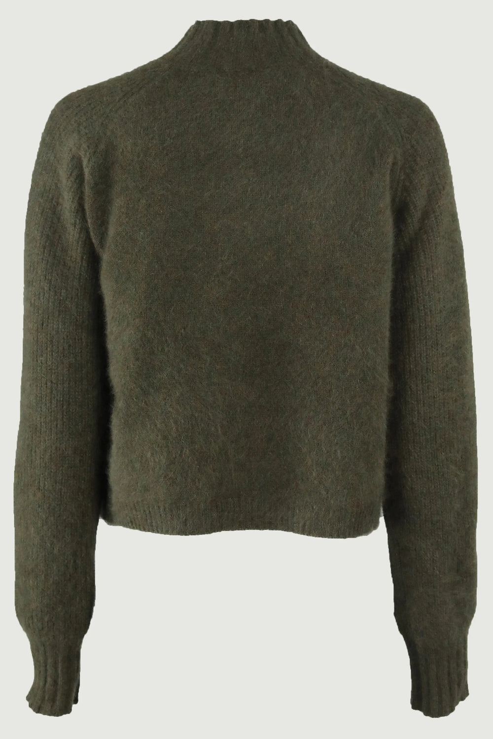 Green sweater on a white background