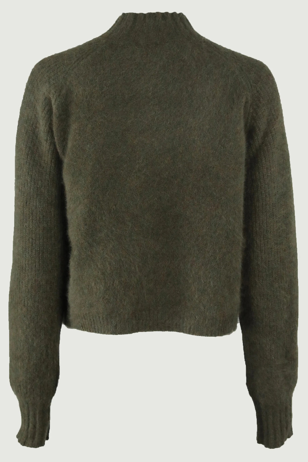 Green sweater on a white background