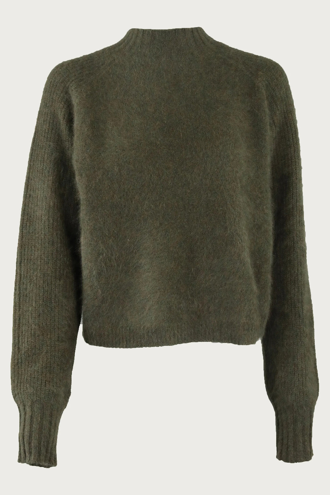 Green sweater on a white background
