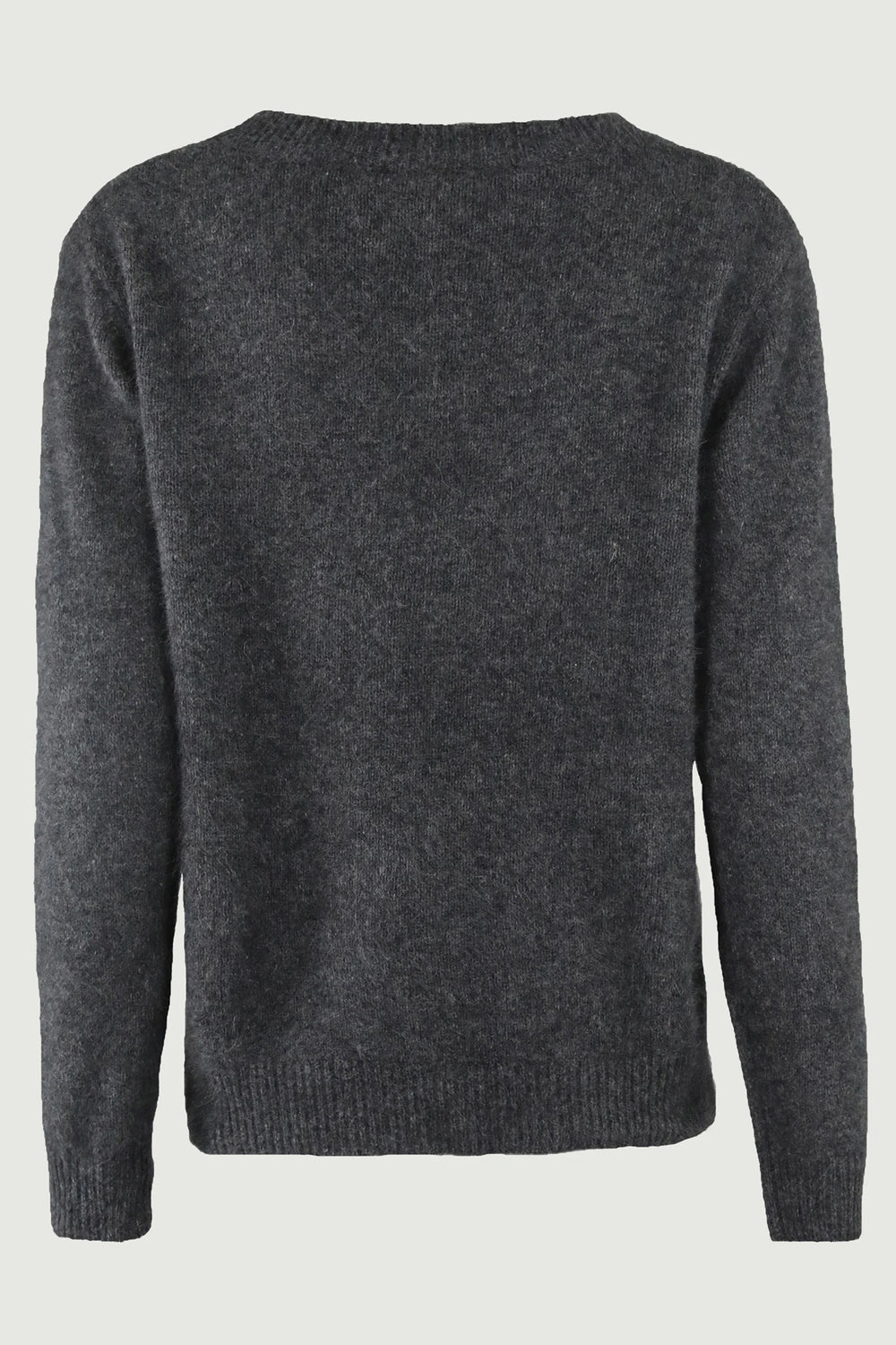Dark gray sweater on a light gray background