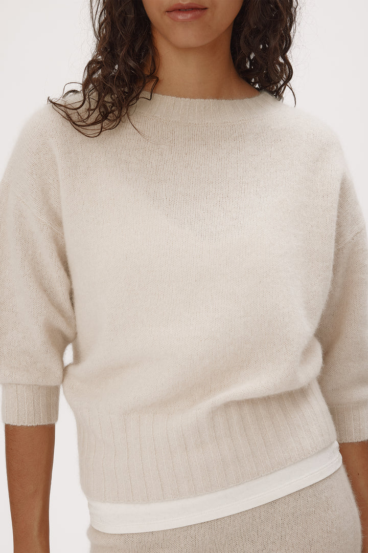 Six Ames Mona Oatmeal Beige Jumper 72379 C3820, knit detail