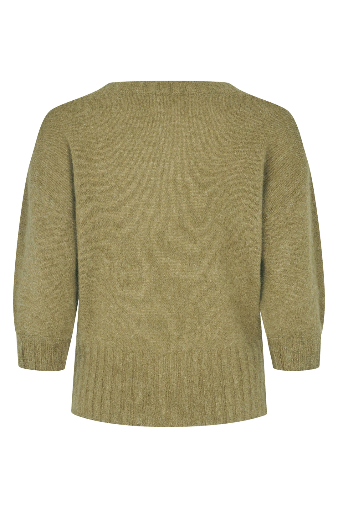 Six Ames Mona Olive Green Melange Jumper 72379 C3840, back packshot