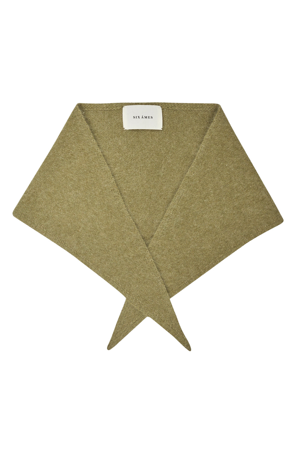Six Ames Paula Olive Green Melange Scarf 72409 C3840, front packshot
