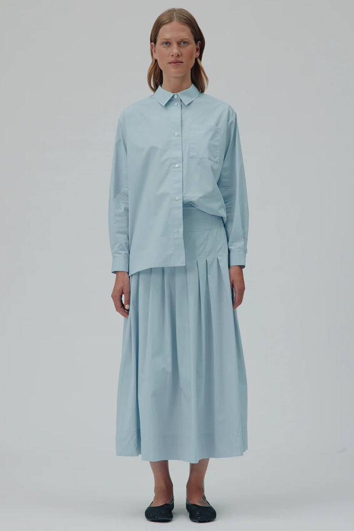 Six Ames Rebecca 72271 Sky Blue Long Organic Cotton Skirt C3191