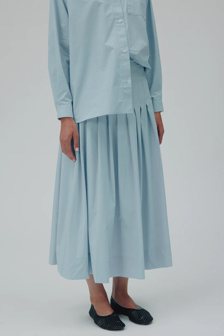 Six Ames Rebecca 72271 Sky Blue Long Organic Cotton Skirt C3191