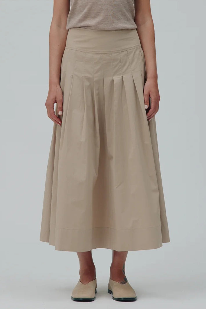Six Ames Rebecca 72271 Tuffet Beige Long Organic Cotton Skirt C1108