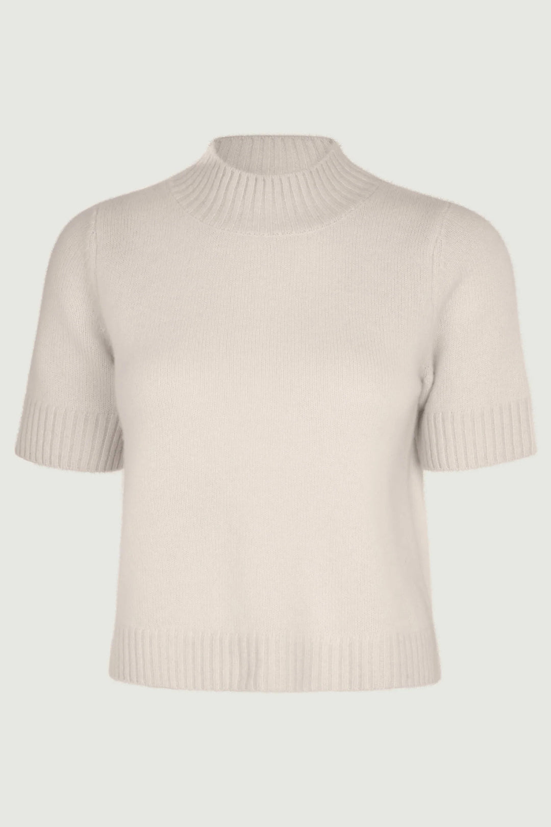 Six Ames Remie 72258 Feather White Short Sleeve Cashmere Jumper C3666