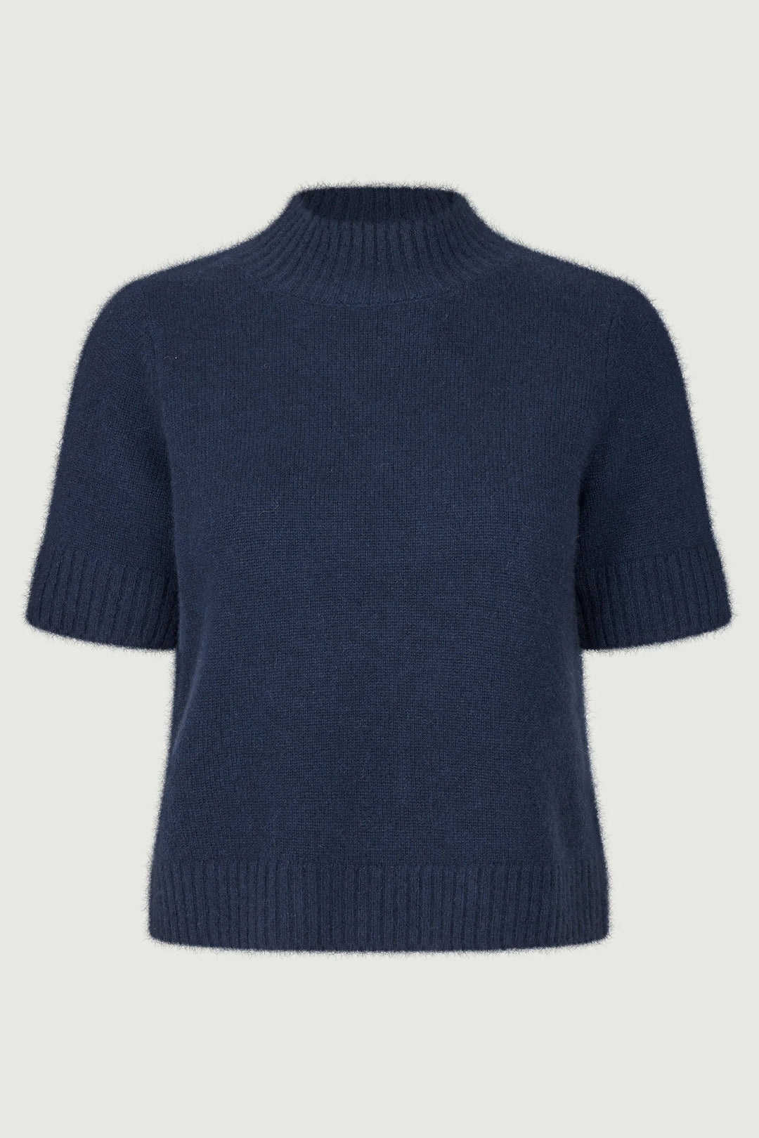 Six Ames Remie 72258 Night Sky Navy Short Sleeve Cashmere Jumper C7090