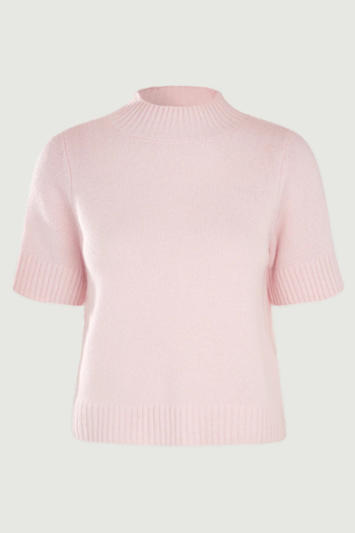 Six Ames Remie 72258 Powder Pink Short Sleeve Cashmere Jumper C3192