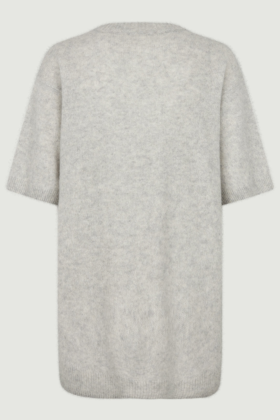 Six Ames Sony 72238 Grey Melange Half Sleeve Racoon Wool Cardigan C3010, back packshot