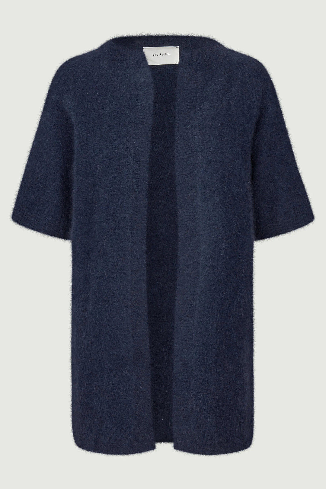 Six Ames Sony 72238 Night Sky Half Sleeve Racoon Wool Cardigan C7090