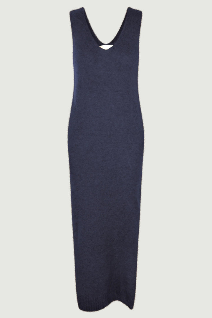 Six Ames Zenia 72237 Night Sky Navy Knitted Long Sleeveless Dress C7090