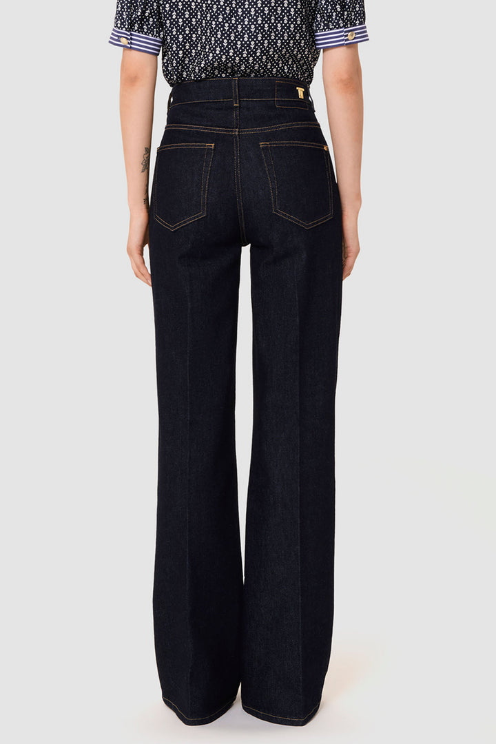 Tara Jarmon Jocelyn Raw Denim Brut Jeans Blue TVJEA12TV362 - Lonah Boutique Westbourne