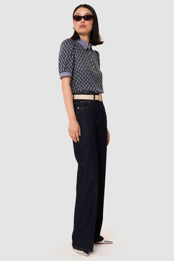 Tara Jarmon Jocelyn Raw Denim Brut Jeans Blue TVJEA12TV362 - Lonah Boutique Westbourne