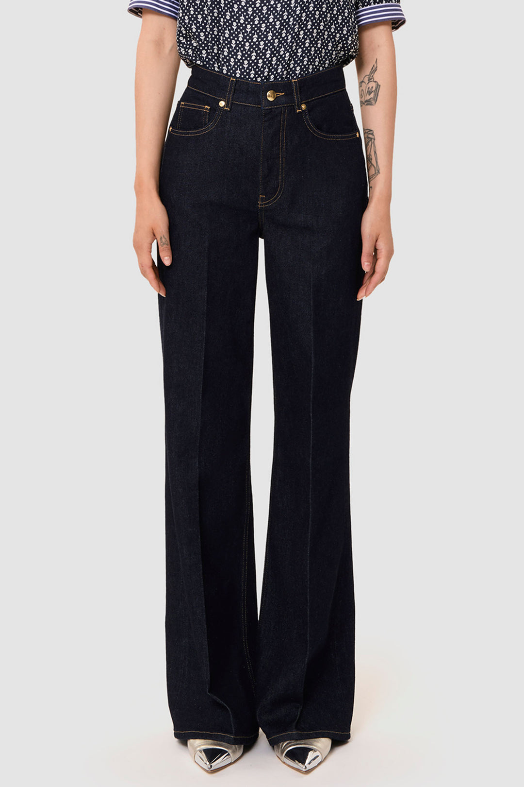 Tara Jarmon Jocelyn Raw Denim Brut Jeans Blue TVJEA12TV362 - Lonah Boutique Westbourne