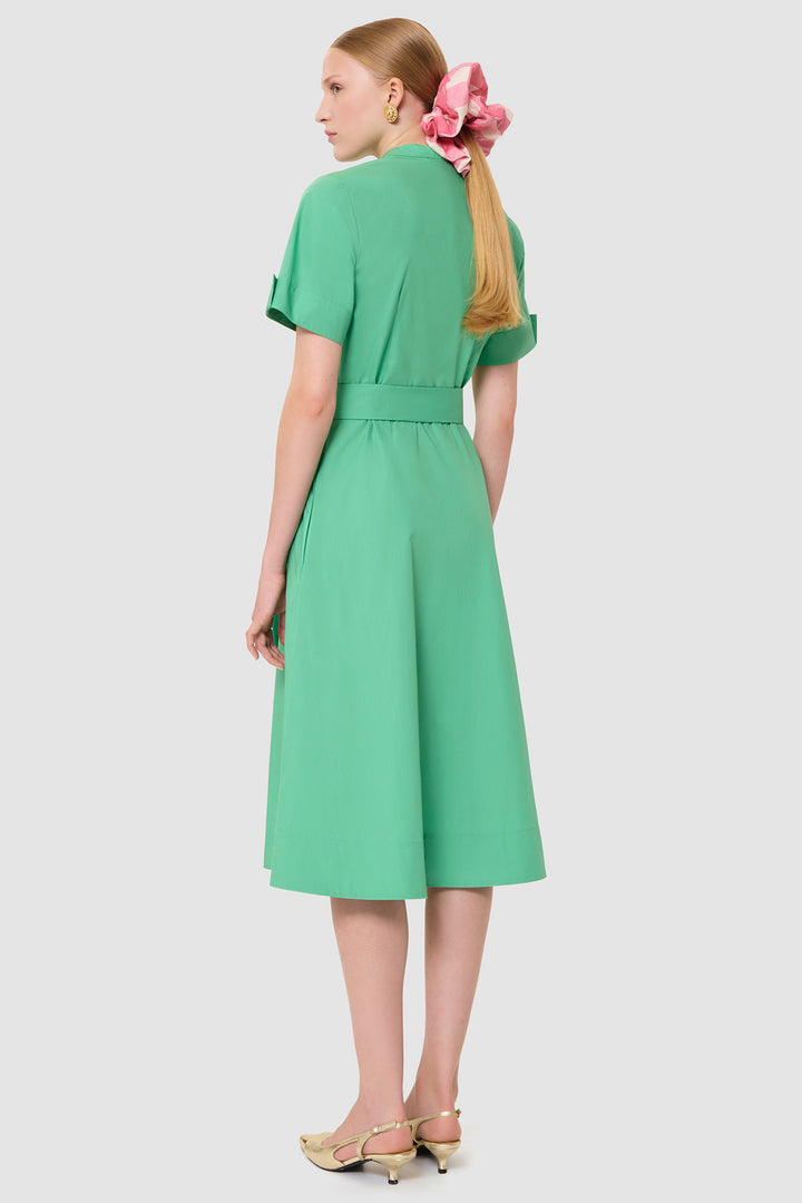 Tara Jarmon TVROB70TV104 Ricochet Dress Pistache Green - Lonah Boutique