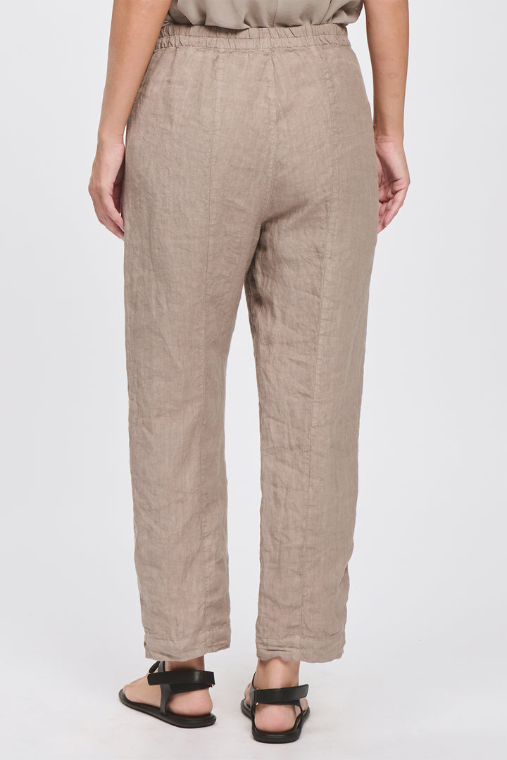 Transit CFDTRCD132 Rope Taupe Linen Comfort Fit Taper Trousers 21