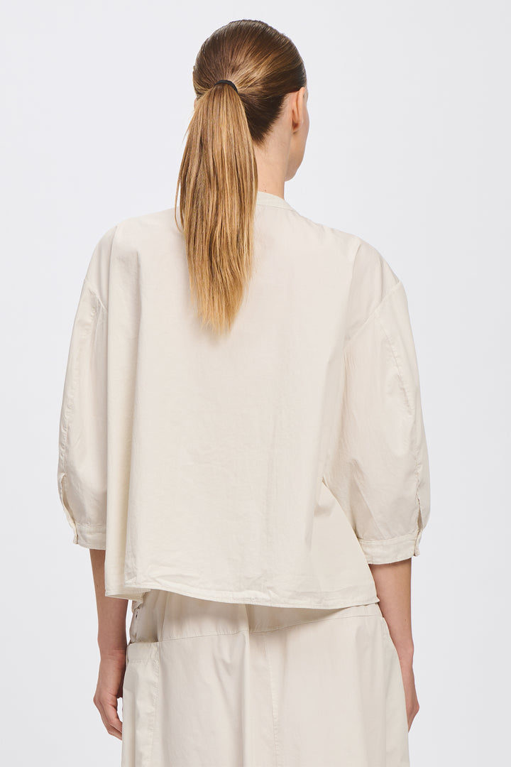 Transit CFDTRCN230 Chalk Half Sleeve Cotton Blouse 01