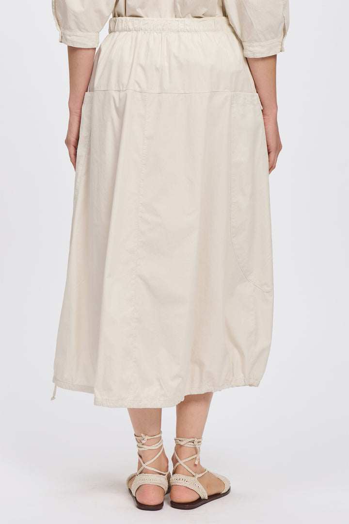 Transit CFDTRCN234 Chalk Calf Length Cotton Skirt 01