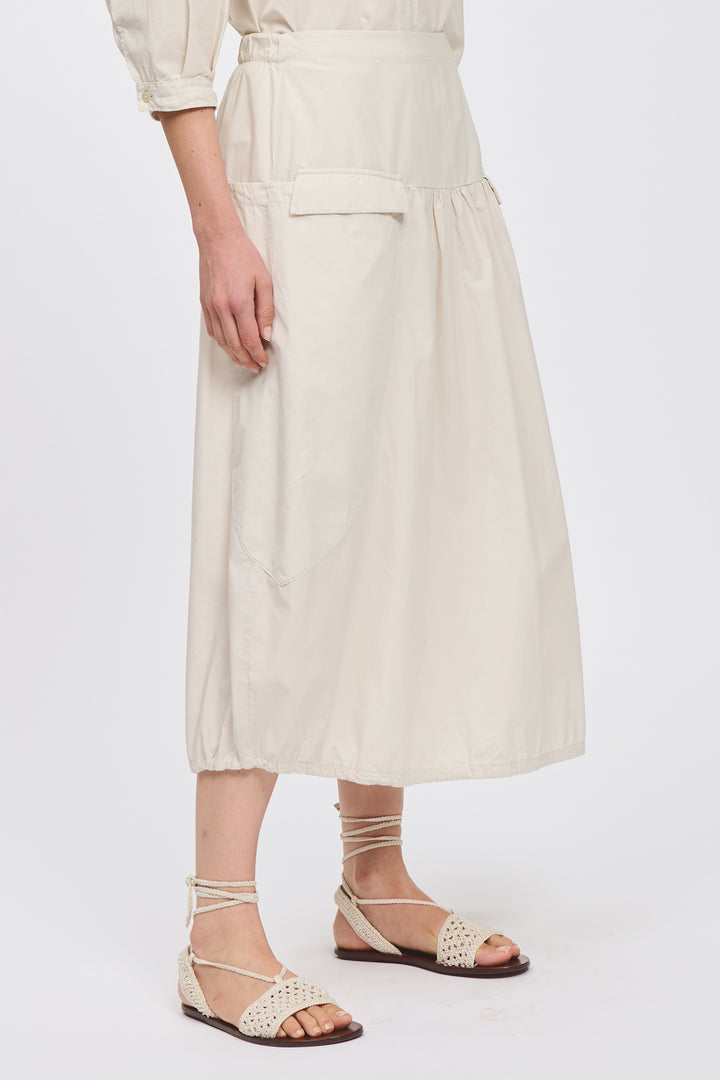 Transit CFDTRCN234 Chalk Calf Length Cotton Skirt 01