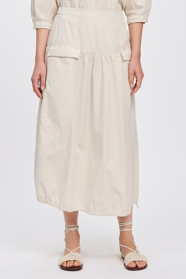 Transit CFDTRCN234 Chalk Calf Length Cotton Skirt 01