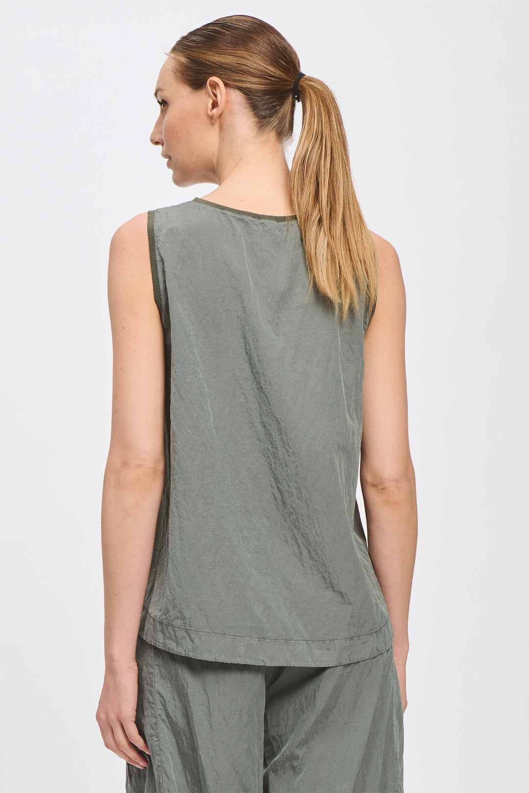 Transit CFDTRCV313 Sage Green Silk Blend Comfort Fit Tank Top 04
