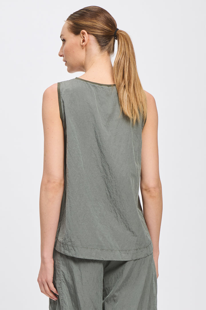 Transit CFDTRCV313 Sage Green Silk Blend Comfort Fit Tank Top 04