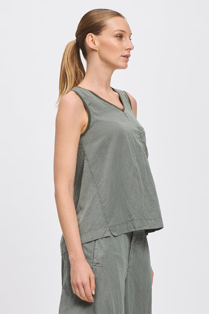 Transit CFDTRCV313 Sage Green Silk Blend Comfort Fit Tank Top 04