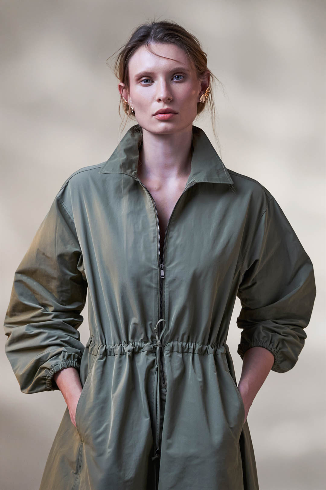 Vicario Cinque Algeria 2484 Green Shirt Dress, front view